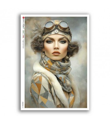 STEAMPUNK-0010. Carta di riso punk per decoupage.