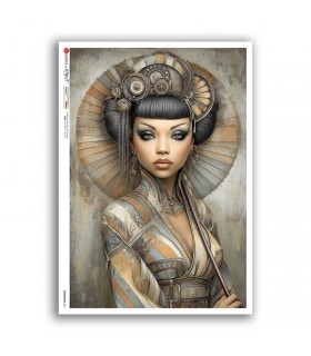 STEAMPUNK-0011. Carta di riso punk per decoupage.