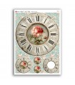 TIME-0068. Carta di riso orologi per decoupage.