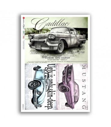 VEHICLES-0092. Papel de Arroz vehículos para decoupage.