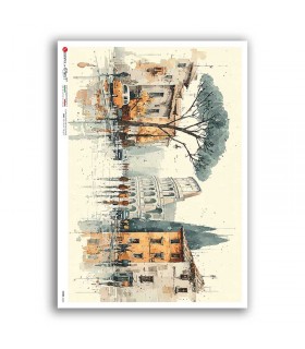 VIEWS-0240. Carta di Riso paesaggi per decoupage