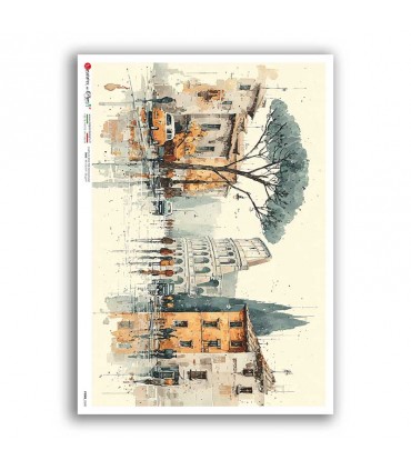 VIEWS-0240. Carta di Riso paesaggi per decoupage