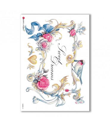 FLOWERS-0221. Papel de Arroz flores para decoupage.