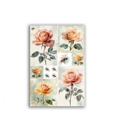 GF-FLORES-111. Papel de arroz de gran tamaño