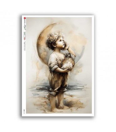 BABY-0128. Rice paper baby for decoupage.