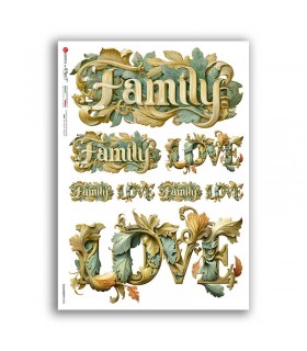 CALLIGRAPHY-0006. Rice paper calligraphy for decoupage.