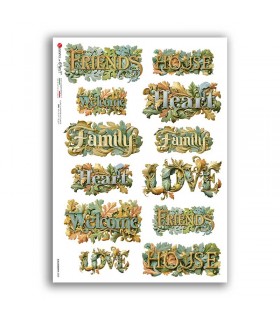 CALLIGRAPHY-0008. Papel de Arroz caligrafía para decoupage