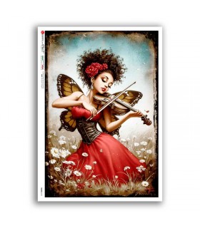 FAIRIES-0131. Carta di riso fate per decoupage.