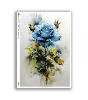 FLOWERS-0466. Papel de Arroz flores para decoupage.