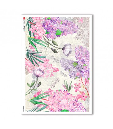 FLOWERS-0237. Carta di riso fiori per decoupage.