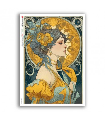 NOUVEAU-0082. Papel de Arroz art nouveau para decoupage.