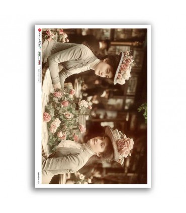 OLD-PHOTOS-0131. Carta di riso vittoriana per decoupage.