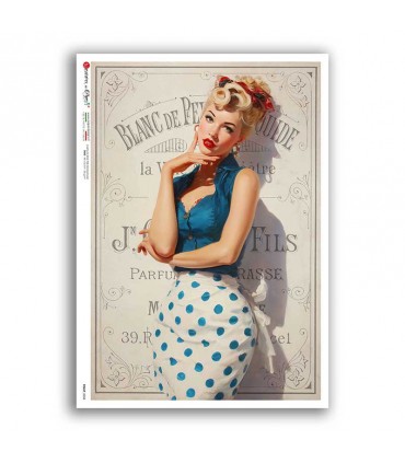 PINUP-0058. Carta di riso pin-up per decoupage.