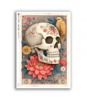 SKULL-0058. Carta di riso teschi per decoupage.