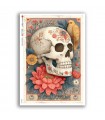 SKULL-0058. Carta di riso teschi per decoupage.