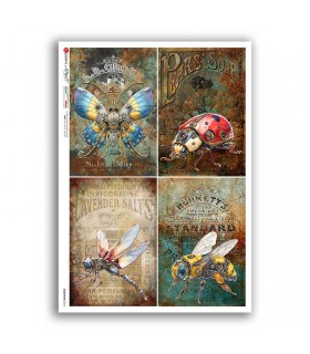 STEAMPUNK-0013. Carta di riso punk per decoupage.