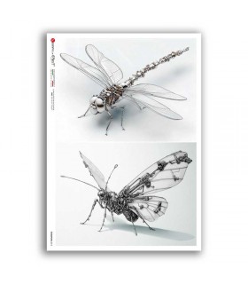 STEAMPUNK-0015. Carta di riso punk per decoupage.