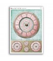 TIME-0073. Carta di riso orologi per decoupage.