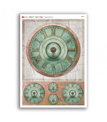 TIME-0074. Carta di riso orologi per decoupage.