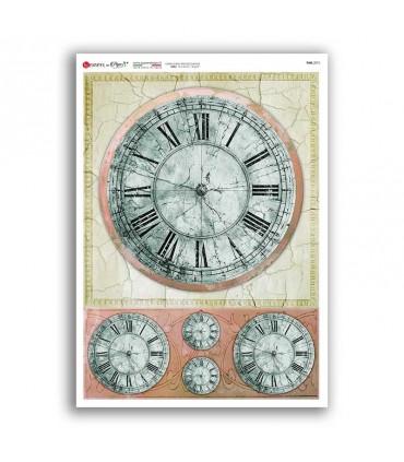 TIME-0075. Carta di riso orologi per decoupage.