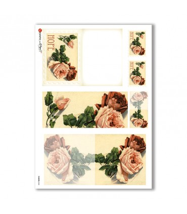 FLOWERS-0248. Victorian Rice Paper flowers for decoupage.