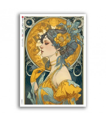 NOUVEAU-0081. Papel de Arroz art nouveau para decoupage.