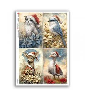 ANIMALS-0292. Animals Rice Paper for decoupage.