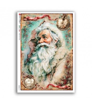 CHRISTMAS-0399. Carta di riso vittoriana Natale per decoupage.