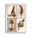 OLD OBJECTS-0061. Carta di riso oggetti vintage per decoupage.