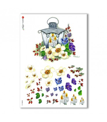 FLOWERS-0256. Rice Paper flowers for decoupage.