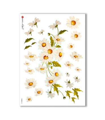 FLOWERS-0257. Papel de Arroz flores para decoupage.