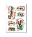 FLOWERS-0267. Carta di riso vittoriana fiori per decoupage.