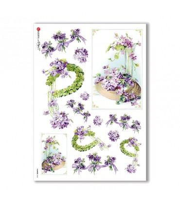 FLOWERS-0268. Victorian Rice Paper flowers for decoupage.