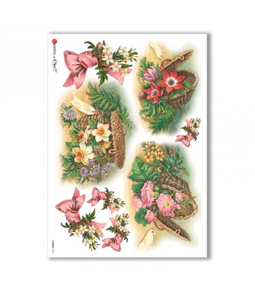 FLOWERS-0275. Victorian Rice Paper flowers for decoupage.