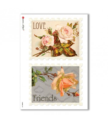 FLOWERS-0289. Victorian Rice Paper flowers for decoupage.