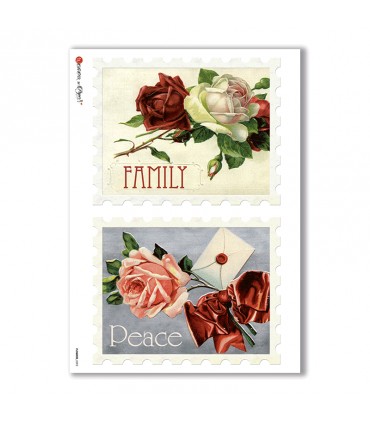 FLOWERS-0292. Victorian Rice Paper flowers for decoupage.