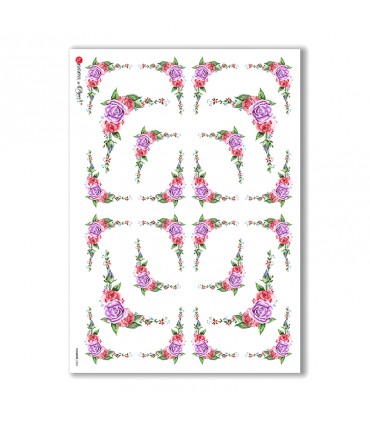 FLOWERS-0305. Victorian Rice Paper flowers for decoupage.