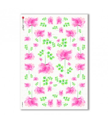 FLOWERS-0311. Papel de Arroz flores para decoupage.