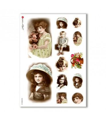 OLD-PHOTOS-0002. Carta di riso vittoriana per decoupage.