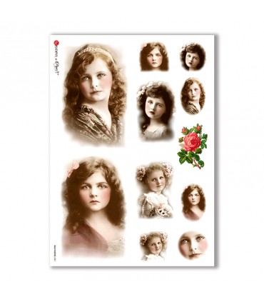 OLD-PHOTOS-0001. Carta di riso vittoriana per decoupage.