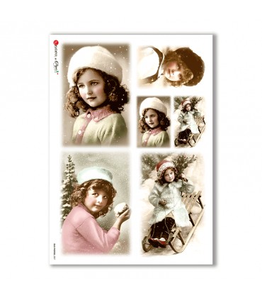 OLD-PHOTOS-0007. Carta di riso vittoriana per decoupage.