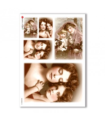 OLD-PHOTOS-0016. Carta di riso vittoriana per decoupage.