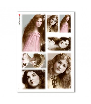 OLD-PHOTOS-0017. Carta di riso vittoriana per decoupage.