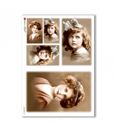 OLD-PHOTOS-0037. Carta di riso vittoriana per decoupage.