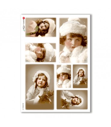 OLD-PHOTOS-0038. Carta di riso vittoriana per decoupage.