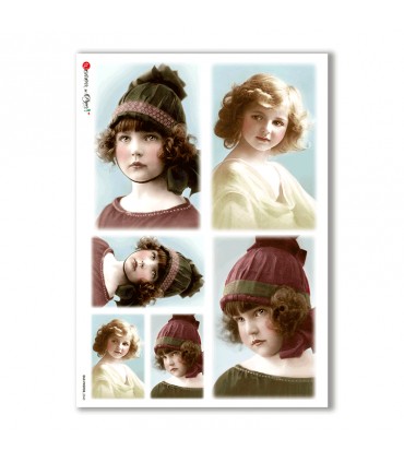 OLD-PHOTOS-0043. Carta di riso vittoriana per decoupage.