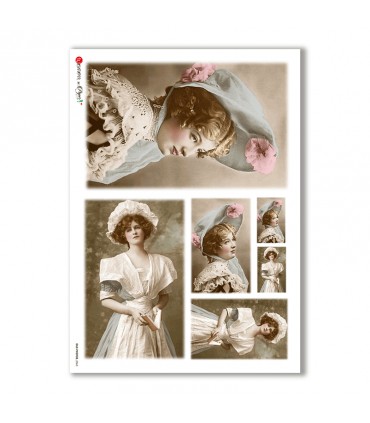 OLD-PHOTOS-0063. Carta di riso vittoriana per decoupage.