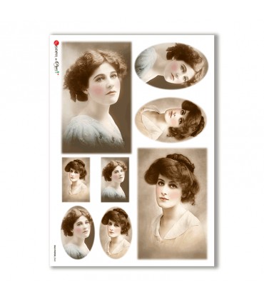 OLD-PHOTOS-0065. Carta di riso vittoriana per decoupage.