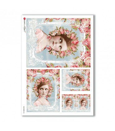 OLD-PHOTOS-0066. Carta di riso vittoriana per decoupage.