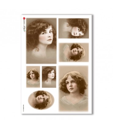 OLD-PHOTOS-0069. Carta di riso vittoriana per decoupage.